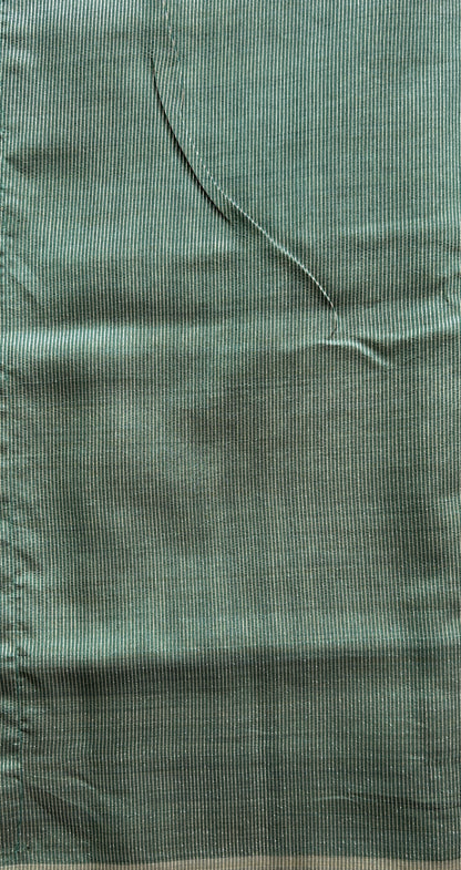 Semi Tussar Saree Dark Green Colored Complemented with a Zari Border. - Sampradaya Designer Studio