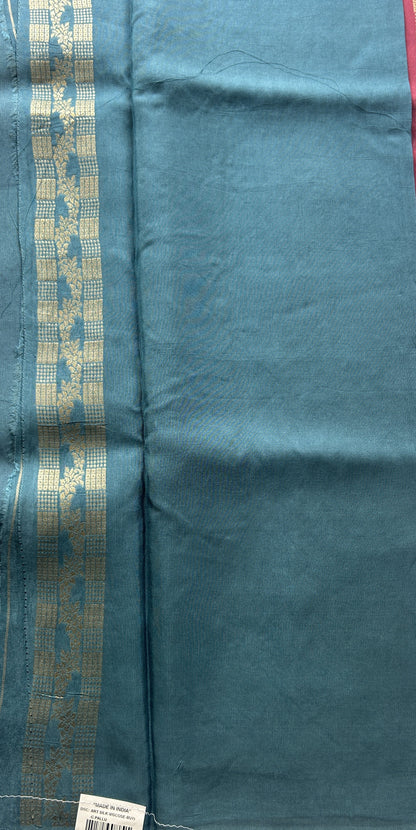 Semi Viscose Georgette Saree Dark Peach Colored Paired with a Borderless. - Sampradaya Designer Studio