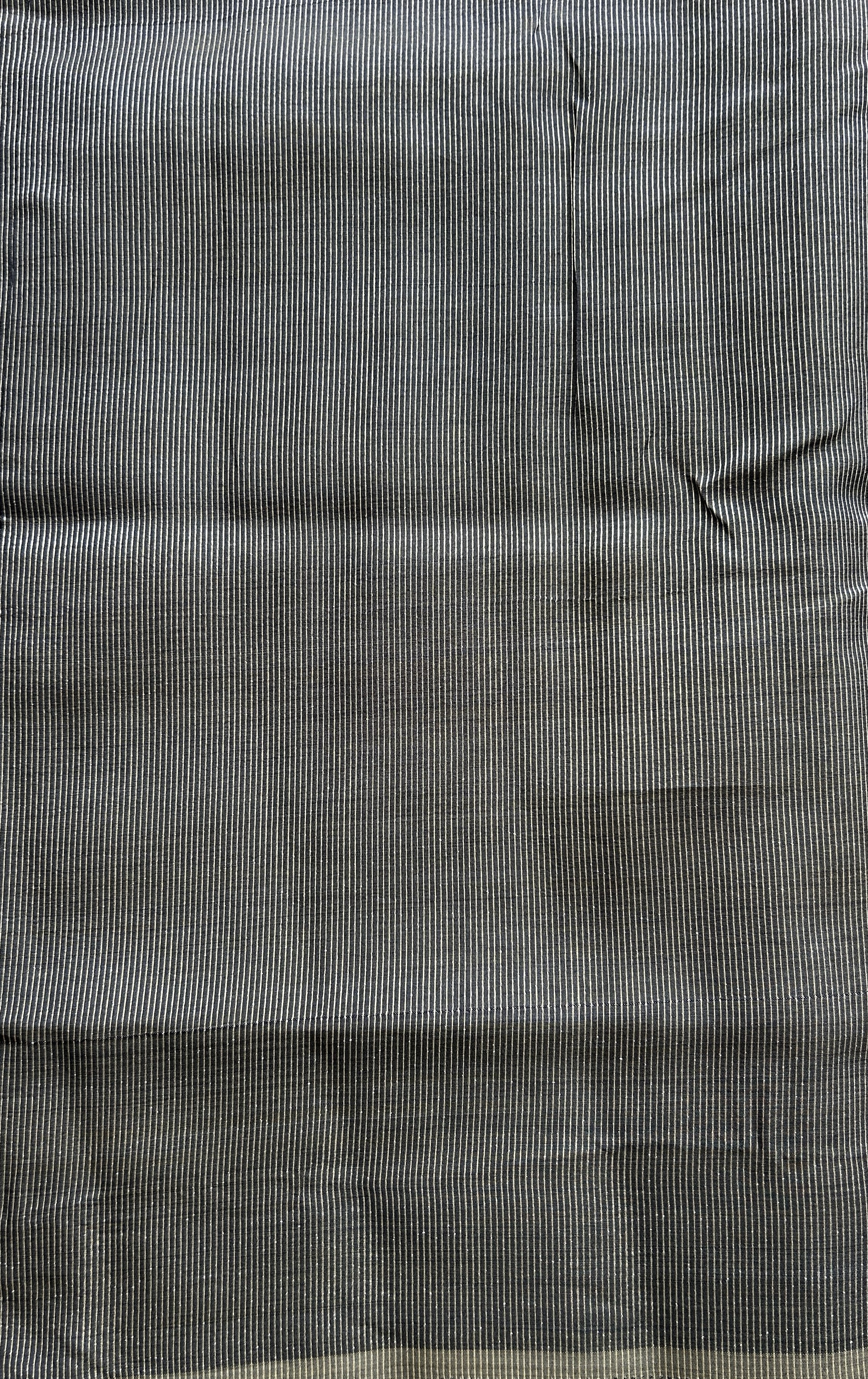 Semi Tussar Saree Magenta Colored Complemented with a Zari Border. - Sampradaya Designer Studio