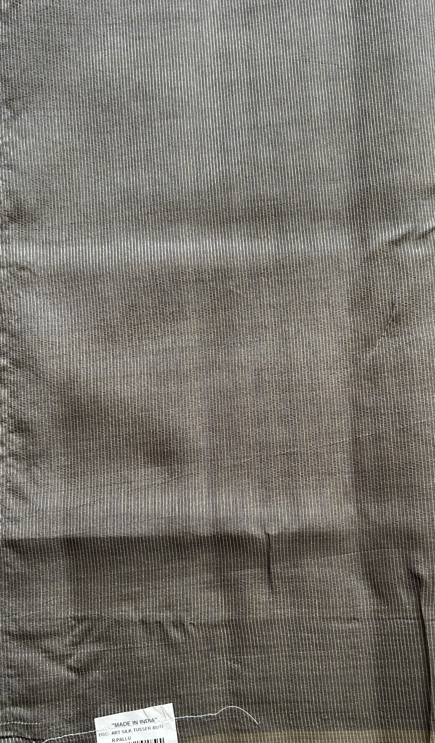 Semi Tussar Saree Gray Colored Complemented with a Zari Border. - Sampradaya Designer Studio