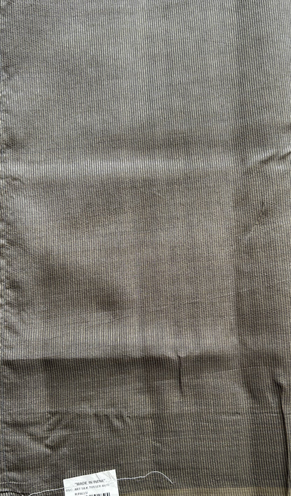 Semi Tussar Saree Gray Colored Complemented with a Zari Border. - Sampradaya Designer Studio
