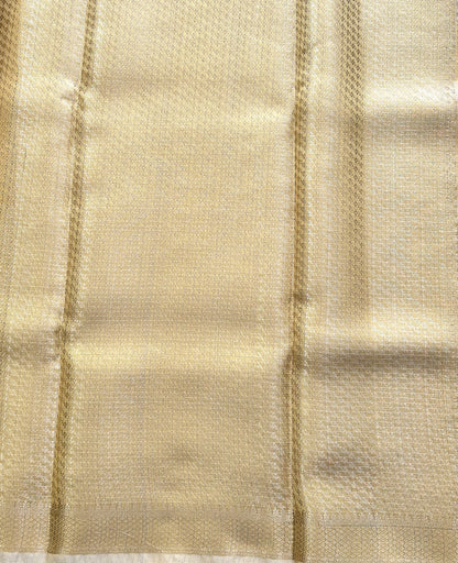 Tissue Kota Saree Light Honey Yellow Colored Elegantly Paired with a Tissue Border