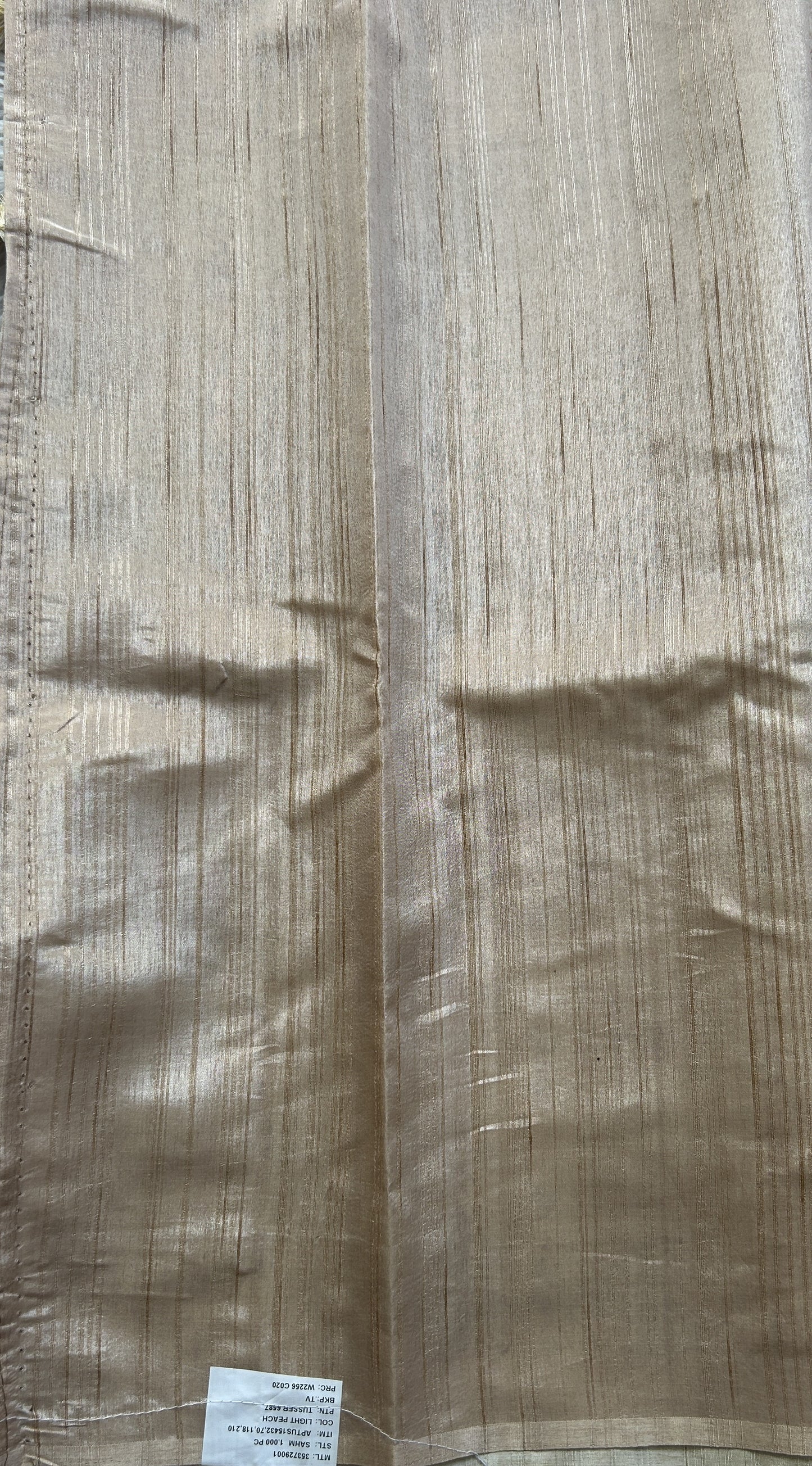 Semi Tussar Saree Wheat Colored Elegantly Paired with a Borderless. - Sampradaya Designer Studio