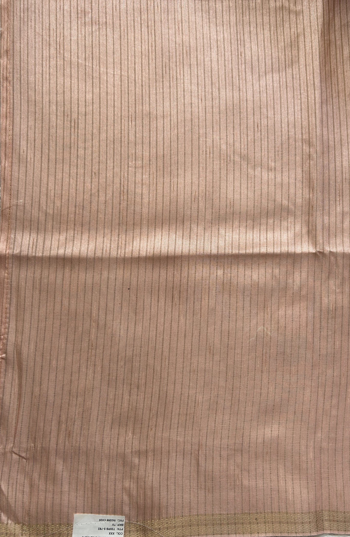 Semi Tussar Saree Colored Light Peach Complemented with a Zari Border. - Sampradaya Designer Studio