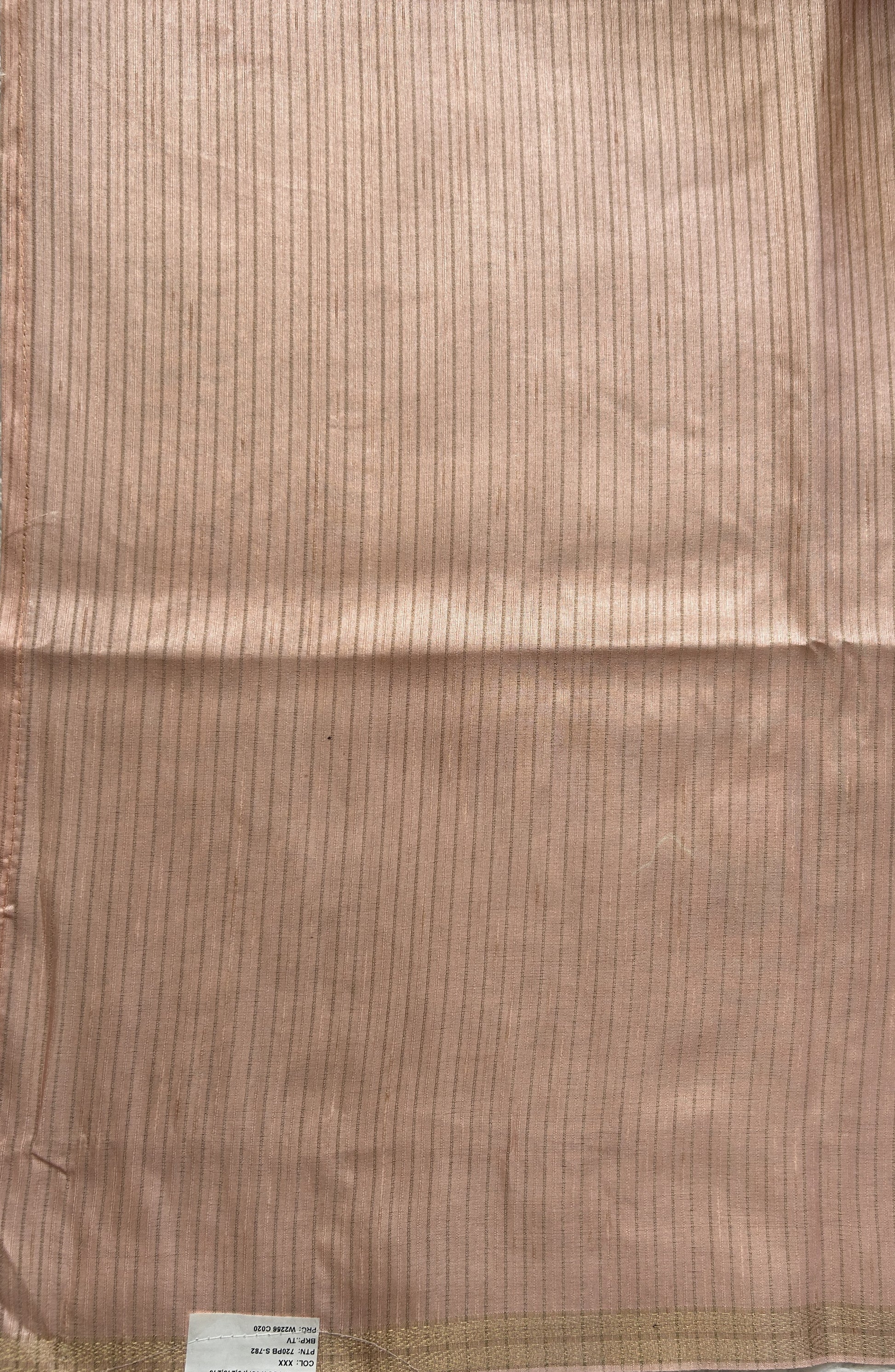 Semi Tussar Saree Colored Light Peach Complemented with a Zari Border. - Sampradaya Designer Studio