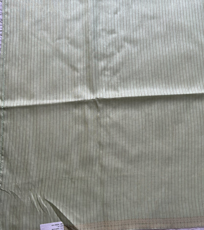 Semi Tussar Saree Colored Light Green Complemented with a Zari Border. - Sampradaya Designer Studio