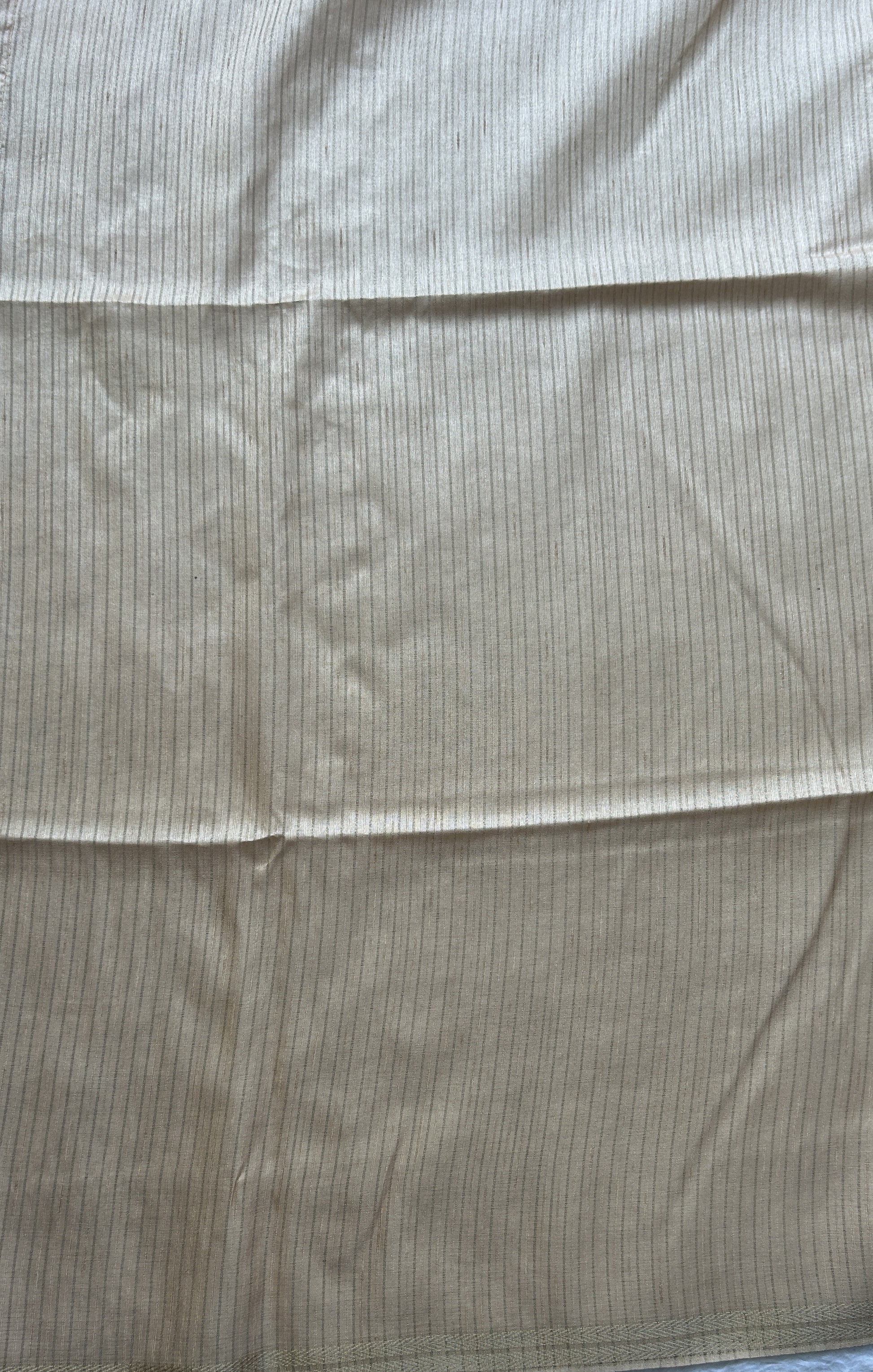 Semi Tussar Saree Sandalwood Colored Complemented with a Zari Border. - Sampradaya Designer Studio