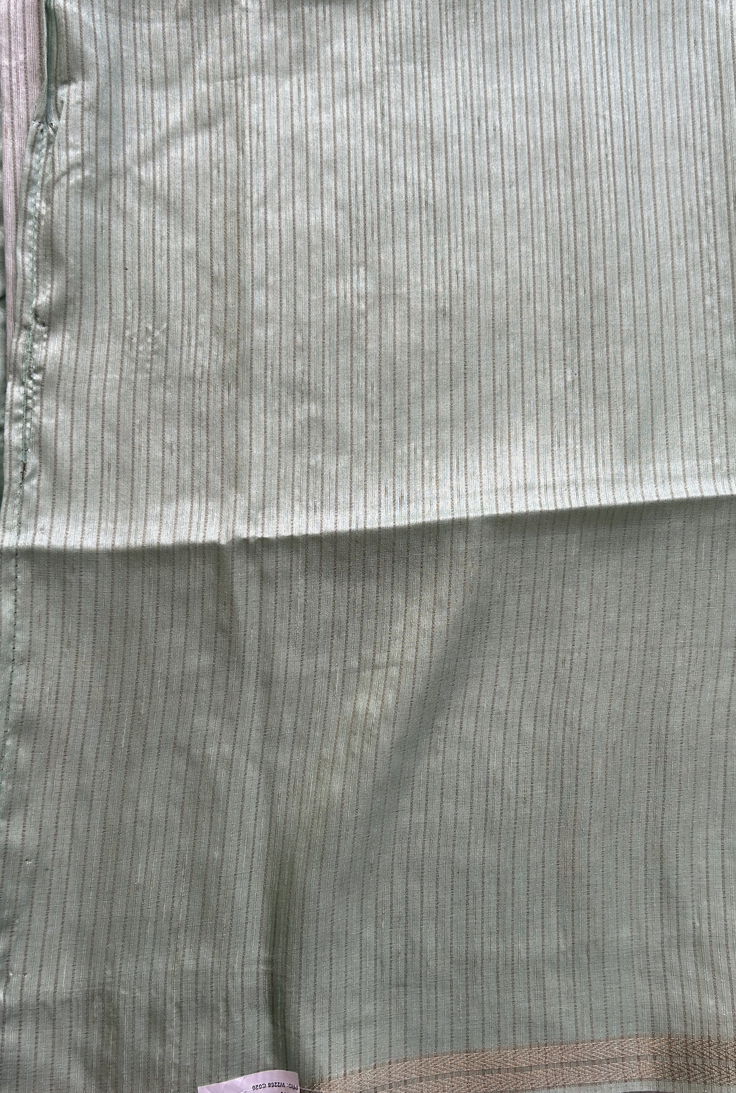 Semi Tussar Saree Colored Light Sea Green Complemented with a Zari Border. - Sampradaya Designer Studio