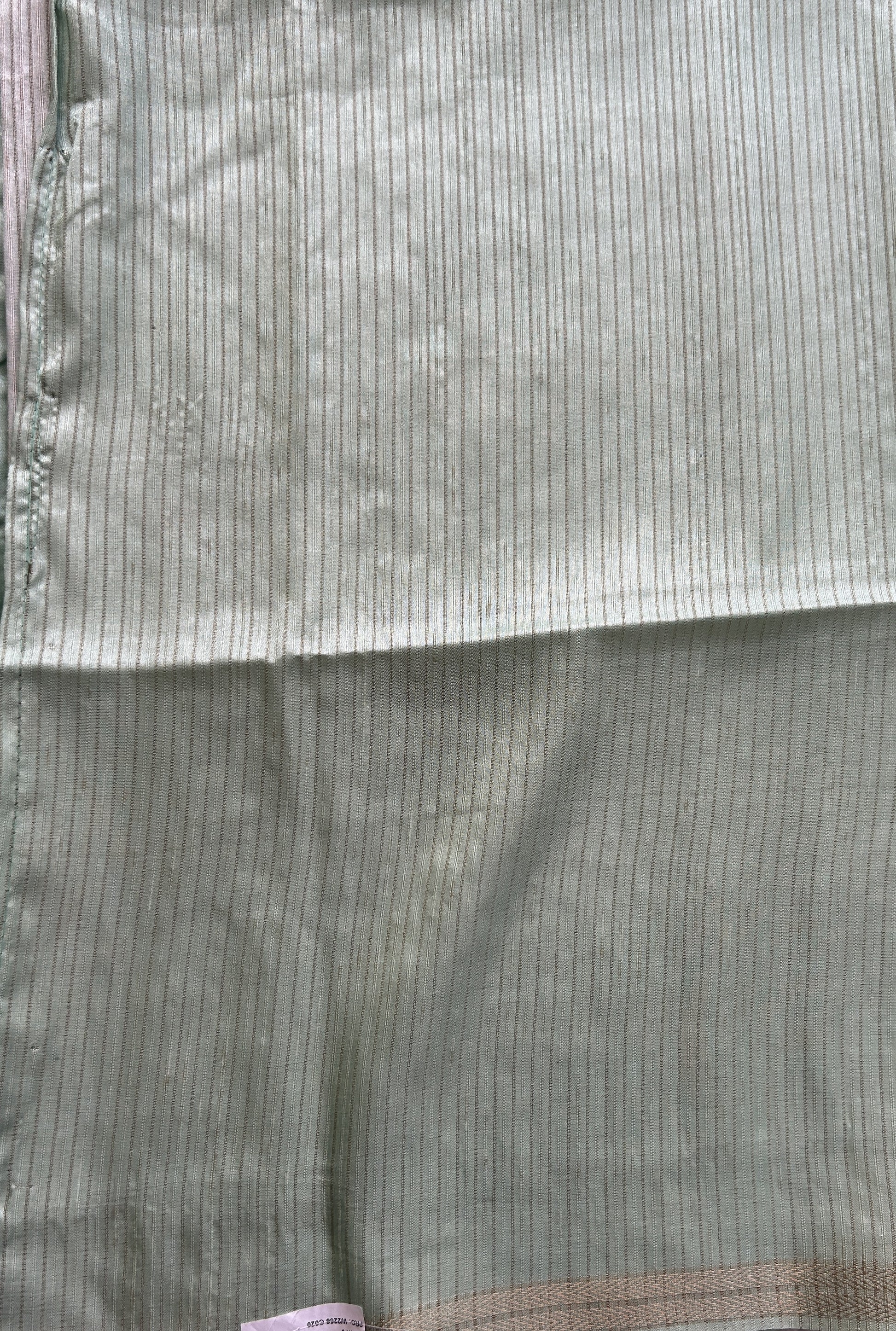 Semi Tussar Saree Colored Light Sea Green Complemented with a Zari Border. - Sampradaya Designer Studio