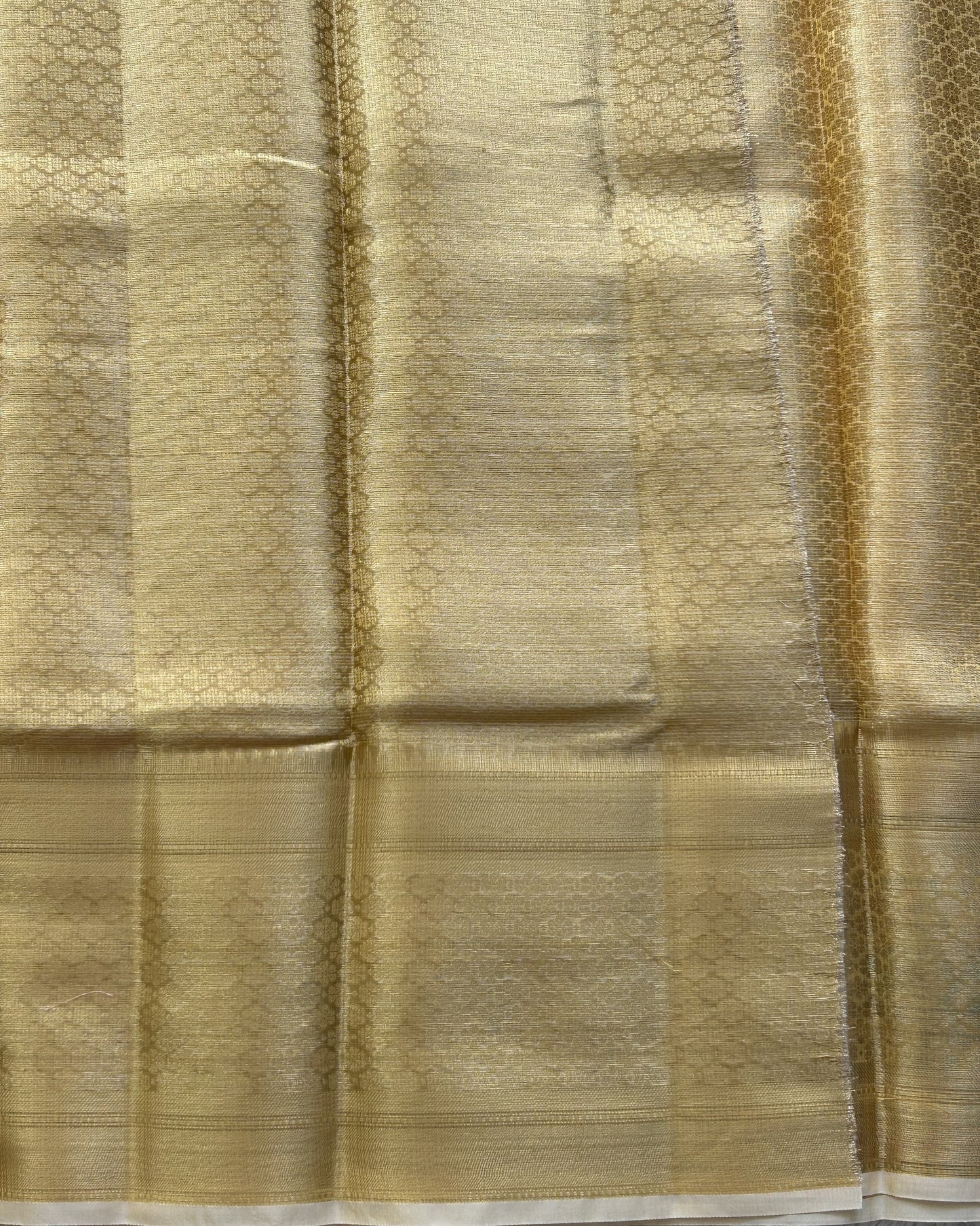 Tissue Kota Saree Honey Yellow Colored Elegantly Paired with a Tissue Border