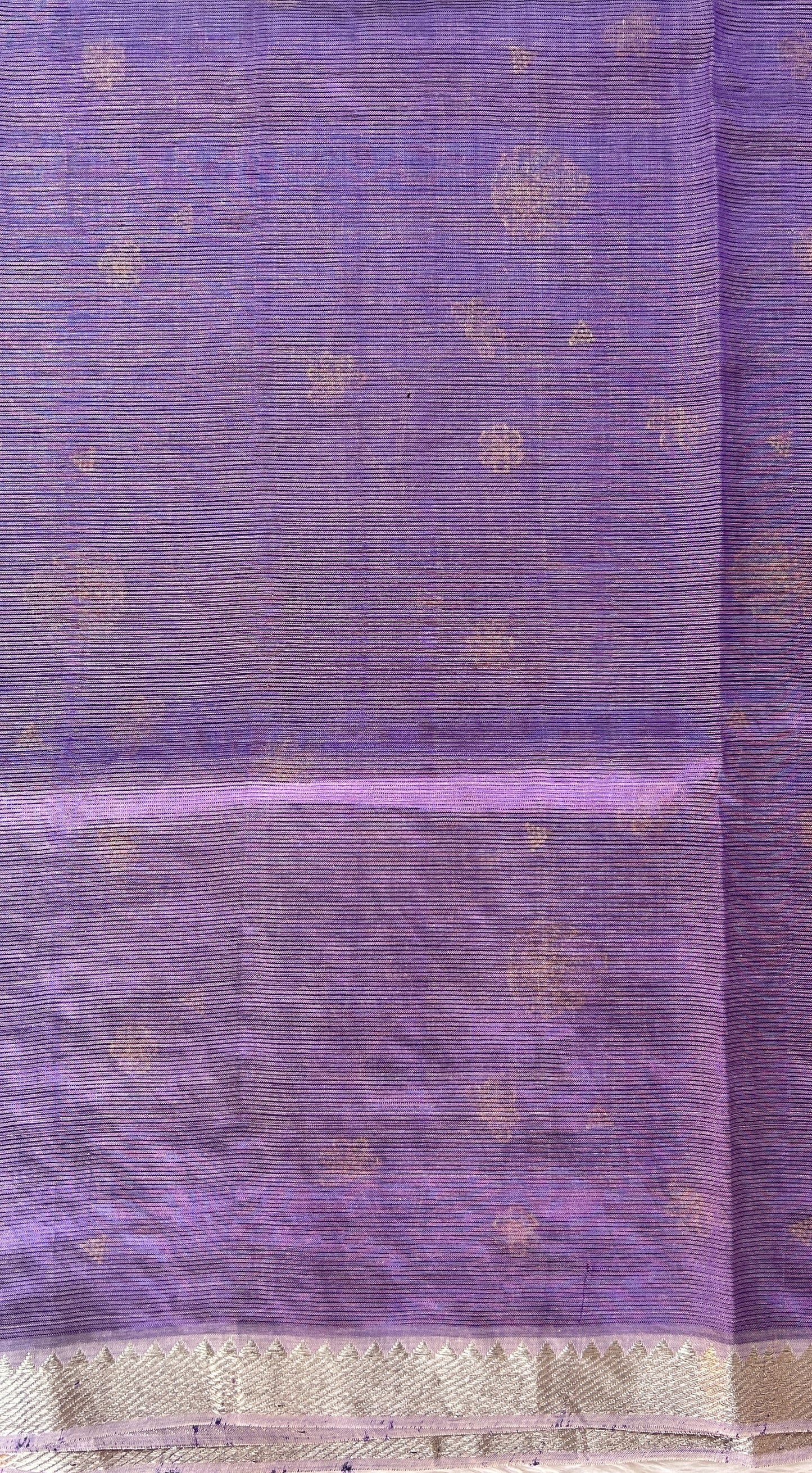 Mangalagiri Chikankari Saree Lavender colored Saree complemented with a Mangalagiri Border. - Sampradaya Designer Studio