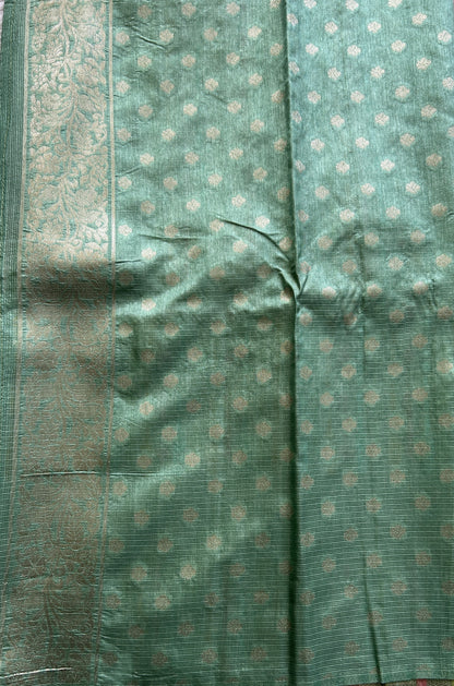 Silk kota Saree Peach colored Elegantly Paired with a Zari Border. - Sampradaya Designer Studio