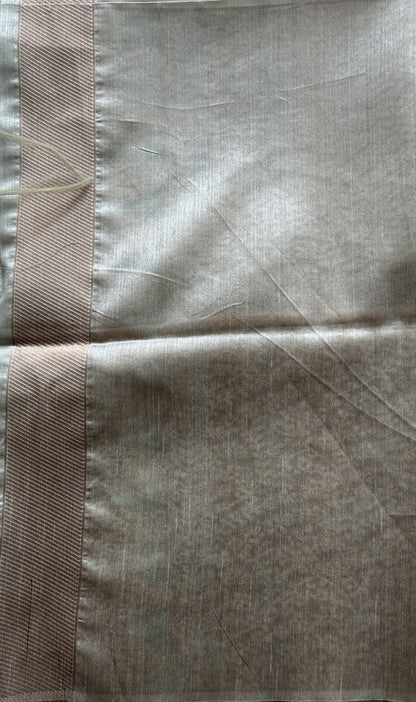 Semi Tussar Saree Sea Blue Colored complemented with a Borderless. - Sampradaya Designer Studio