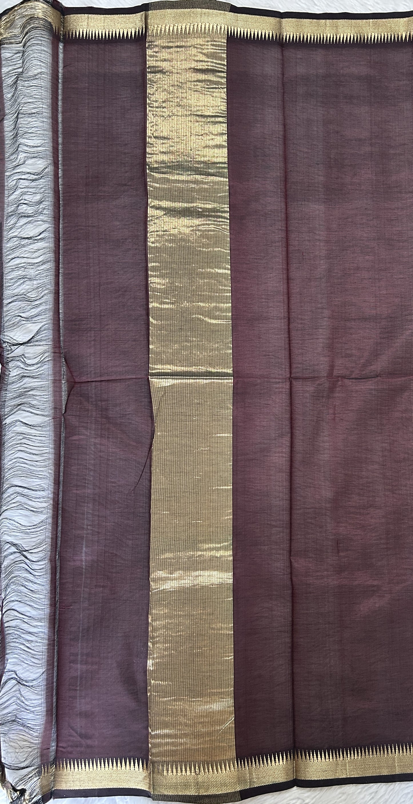 Copy of Mangalagiri Pattu Shibori Saree Multi colored Saree complemented with a Dark Green Colored Mangalagiri Border - Sampradaya Designer Studio