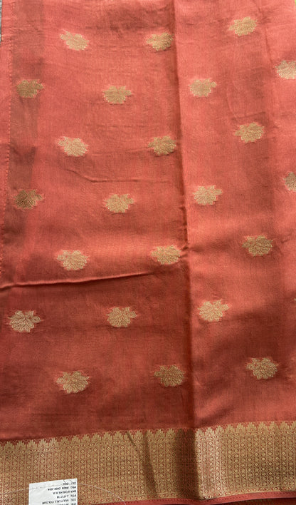 Semi Tussar Saree Multi Colored Elegantly Paired with a Zari Border. - Sampradaya Designer Studio