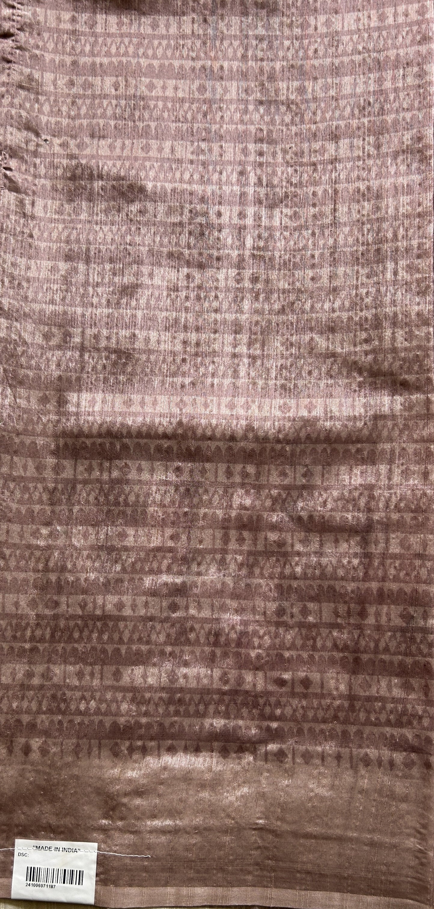 Semi Tussar Saree Onion Pink Colored complemented with a Zari Border. - Sampradaya Designer Studio