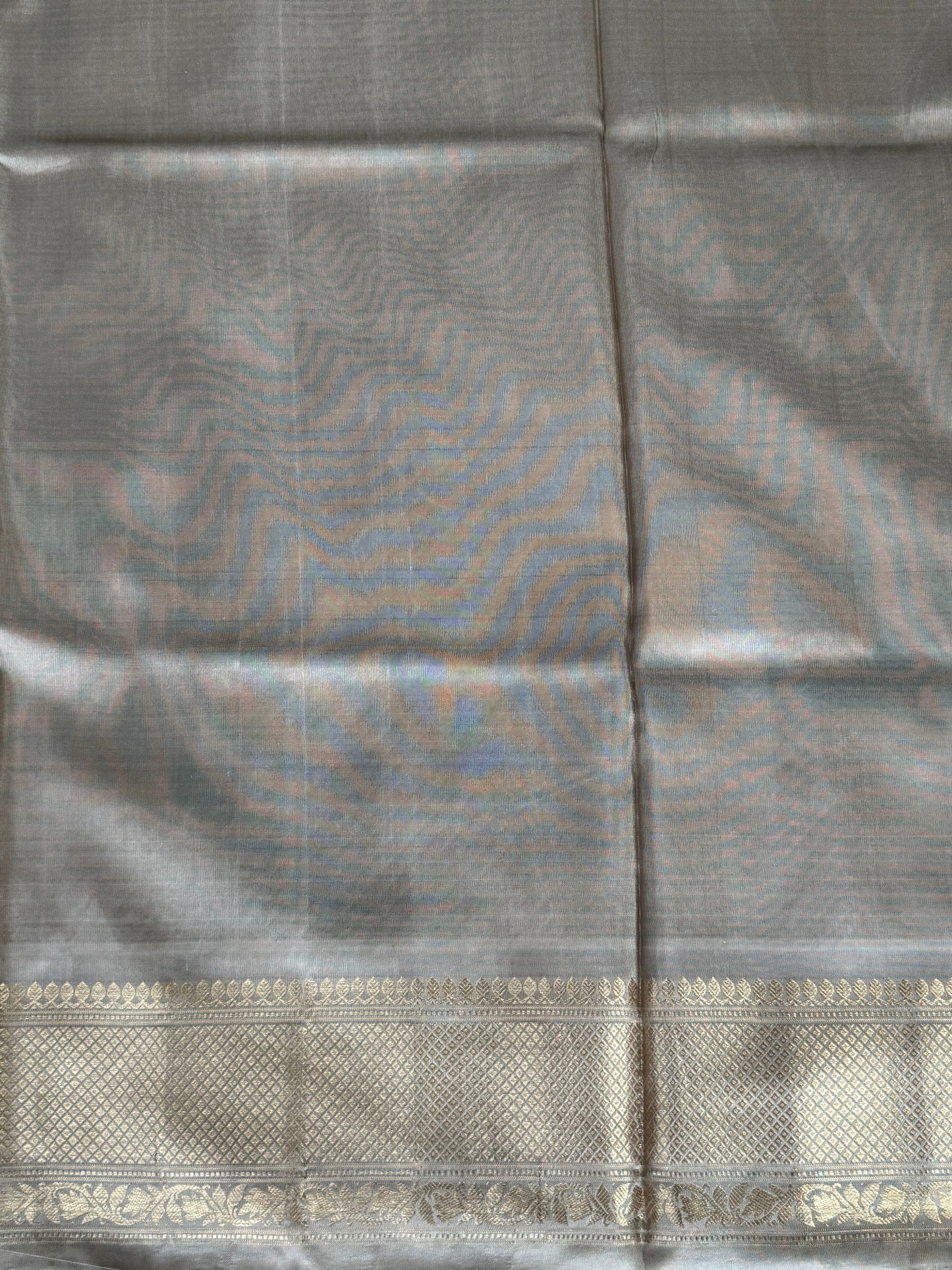 Gadwal Silk Saree Black Colored Complemented With Gold Zari Border - Sampradaya Designer Studio