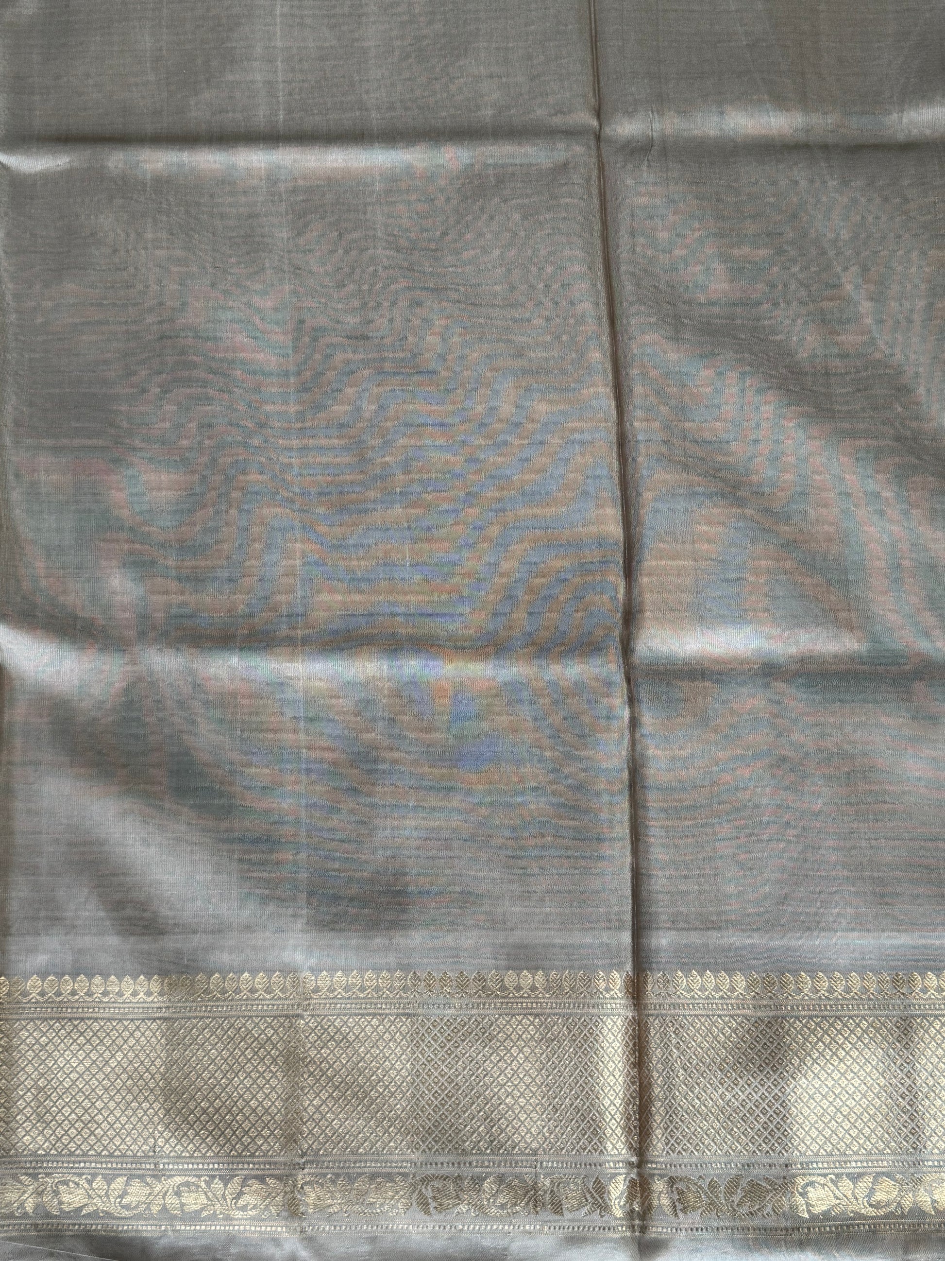 Gadwal Silk Saree Black Colored Complemented With Gold Zari Border - Sampradaya Designer Studio