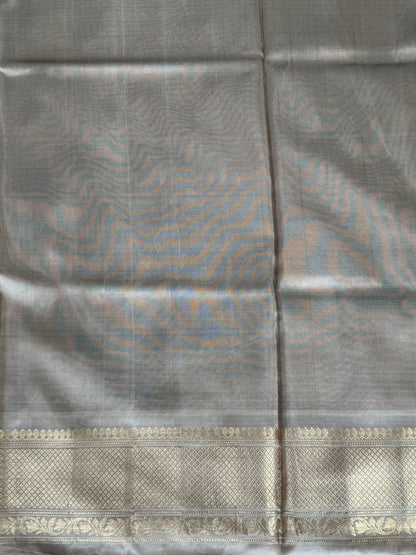 Gadwal Silk Saree Black Colored Complemented With Gold Zari Border - Sampradaya Designer Studio