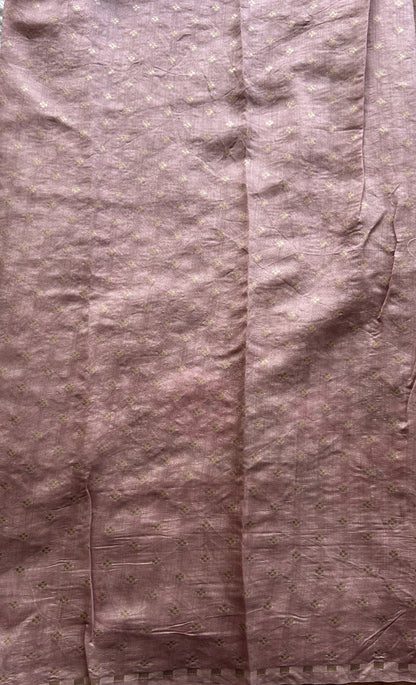 Banarasi Tissue Kora Allover Saree Onion Pink Colored Complemented with a Scallop Border. - Sampradaya Designer Studio