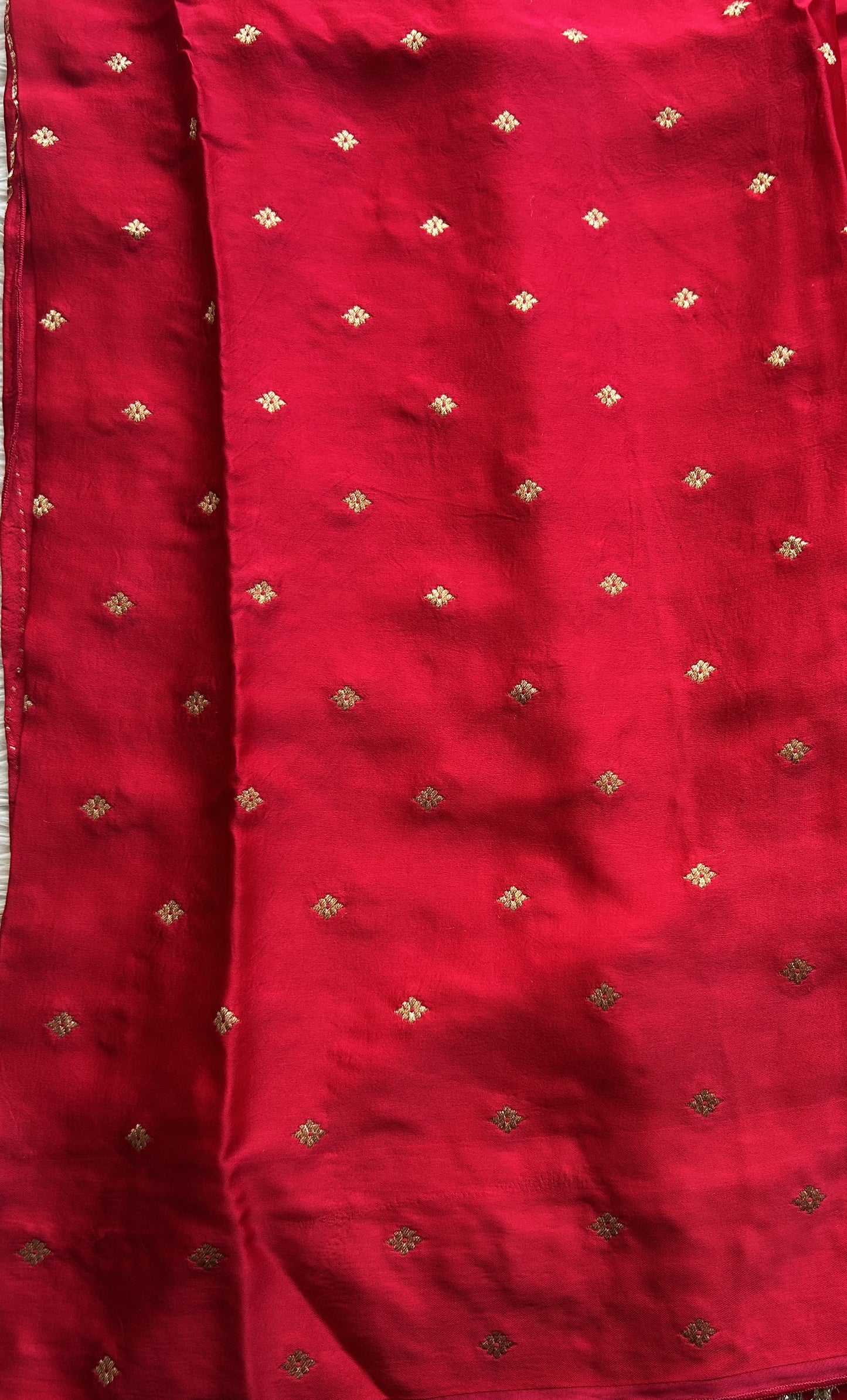 Mona Silk Saree Dark Hot Pink Colored Complemented with a Buti Border. - Sampradaya Designer Studio
