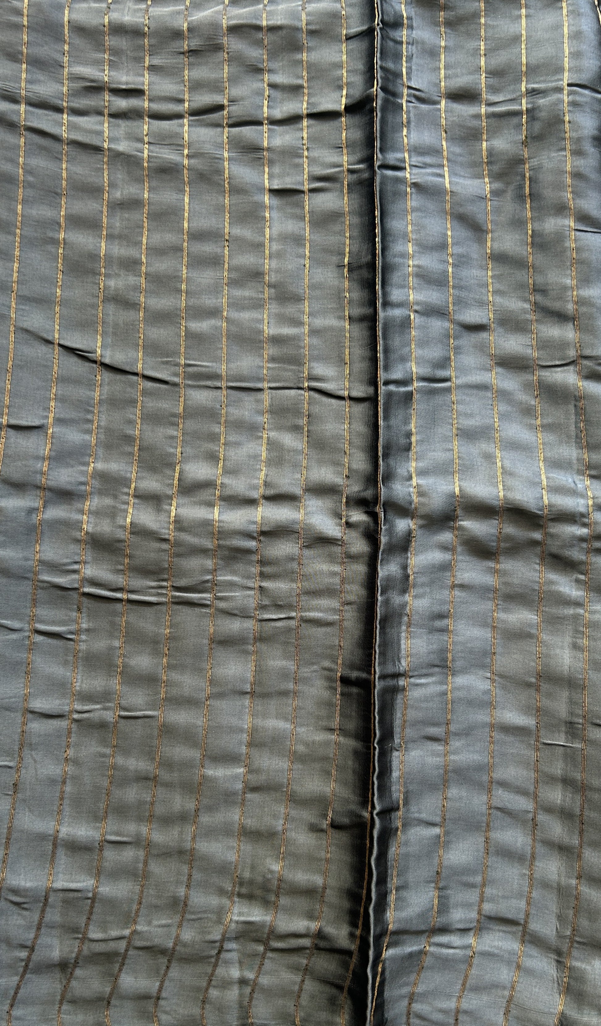 Satin Georgette Bandhani Saree Elephant Gray Colored Elegantly Paired with a Borderless. - Sampradaya Designer Studio