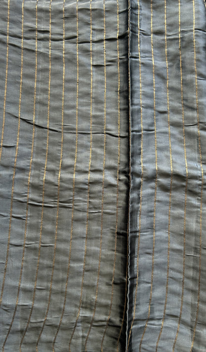 Satin Georgette Bandhani Saree Elephant Gray Colored Elegantly Paired with a Borderless. - Sampradaya Designer Studio