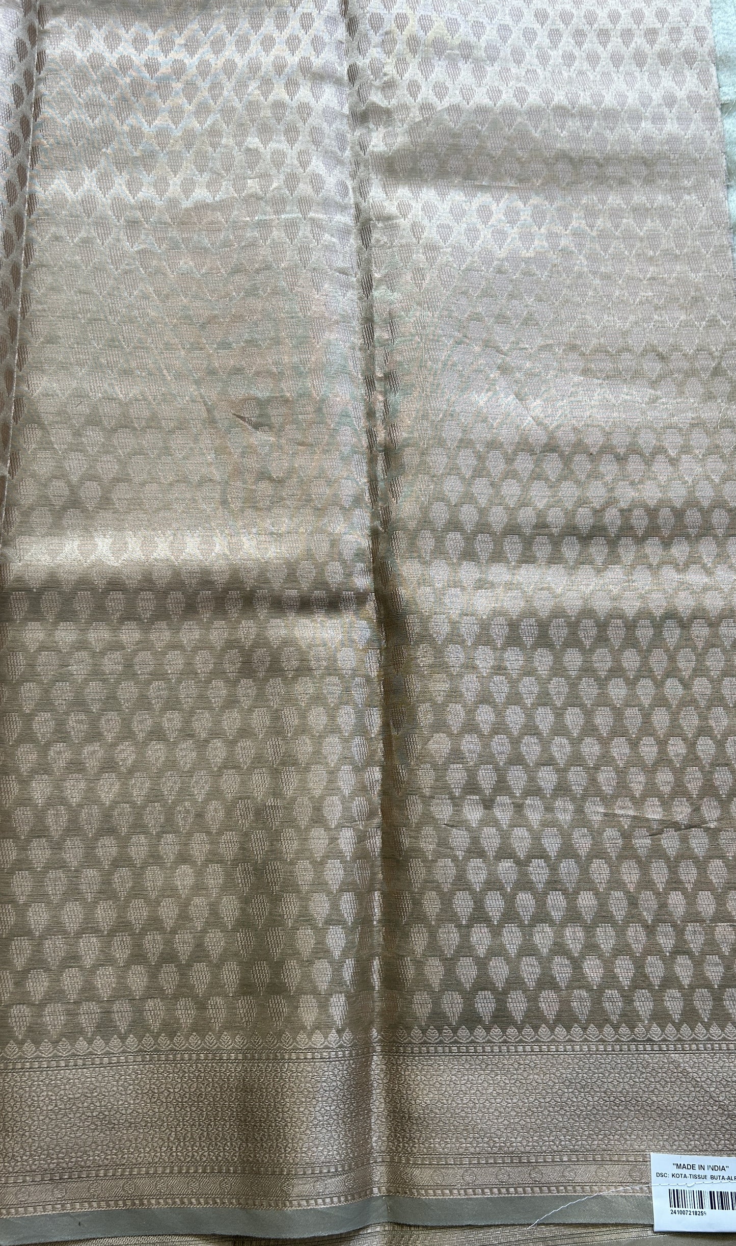 Tissue Organza Allover Saree Very Light Green Colored Complemented with a Borderless. - Sampradaya Designer Studio