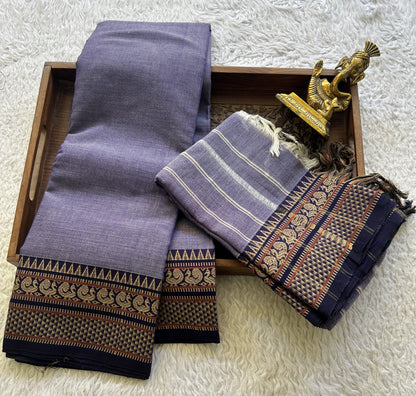 Narayanpet Cotton Dress Material – Brownish Gray Color | Handloom Cotton - Sampradaya Designer Studio