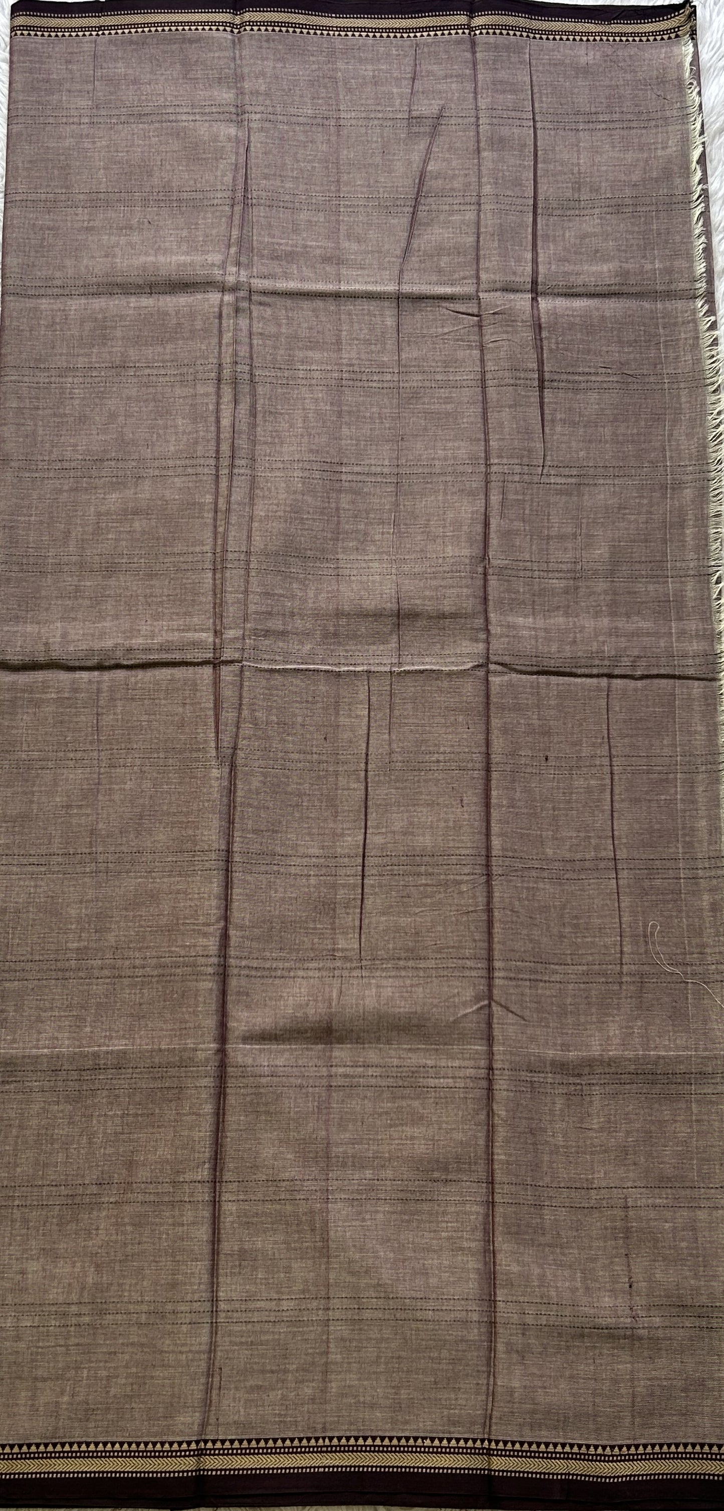 Narayanpet Cotton Dress Material – Brownish Gray Color | Handloom Cotton Dress
