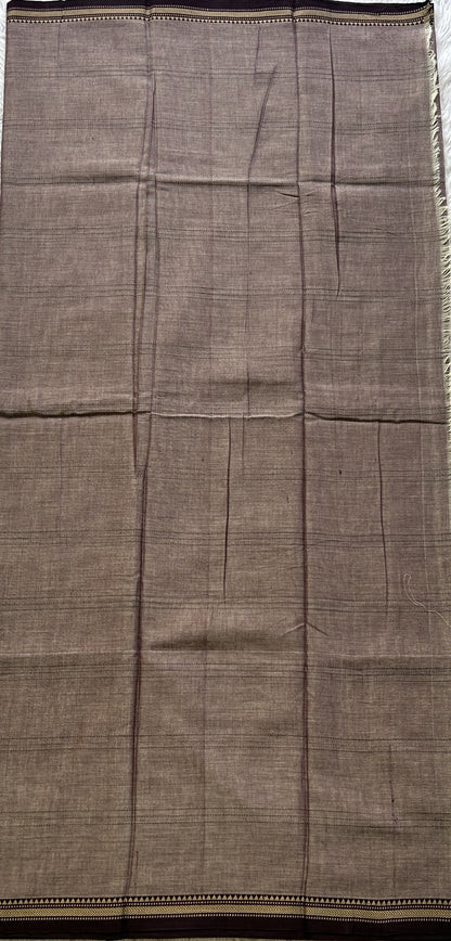 Narayanpet Cotton Dress Material – Brownish Gray Color | Handloom Cotton Dress