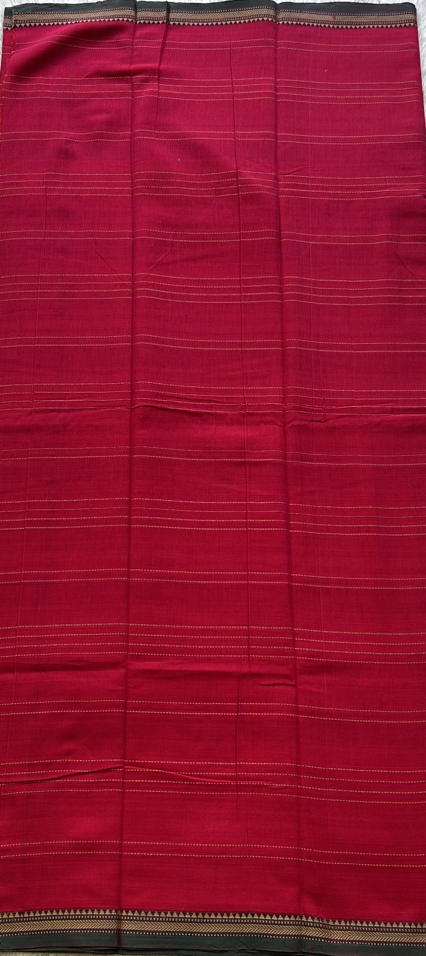Narayanpet Cotton Dress Material – Rani Pink Color | Handloom Cotton