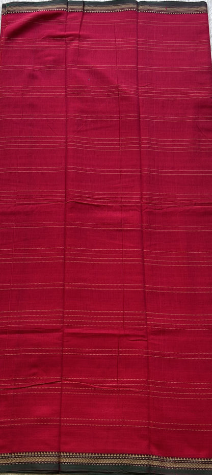 Narayanpet Cotton Dress Material – Rani Pink Color | Handloom Cotton