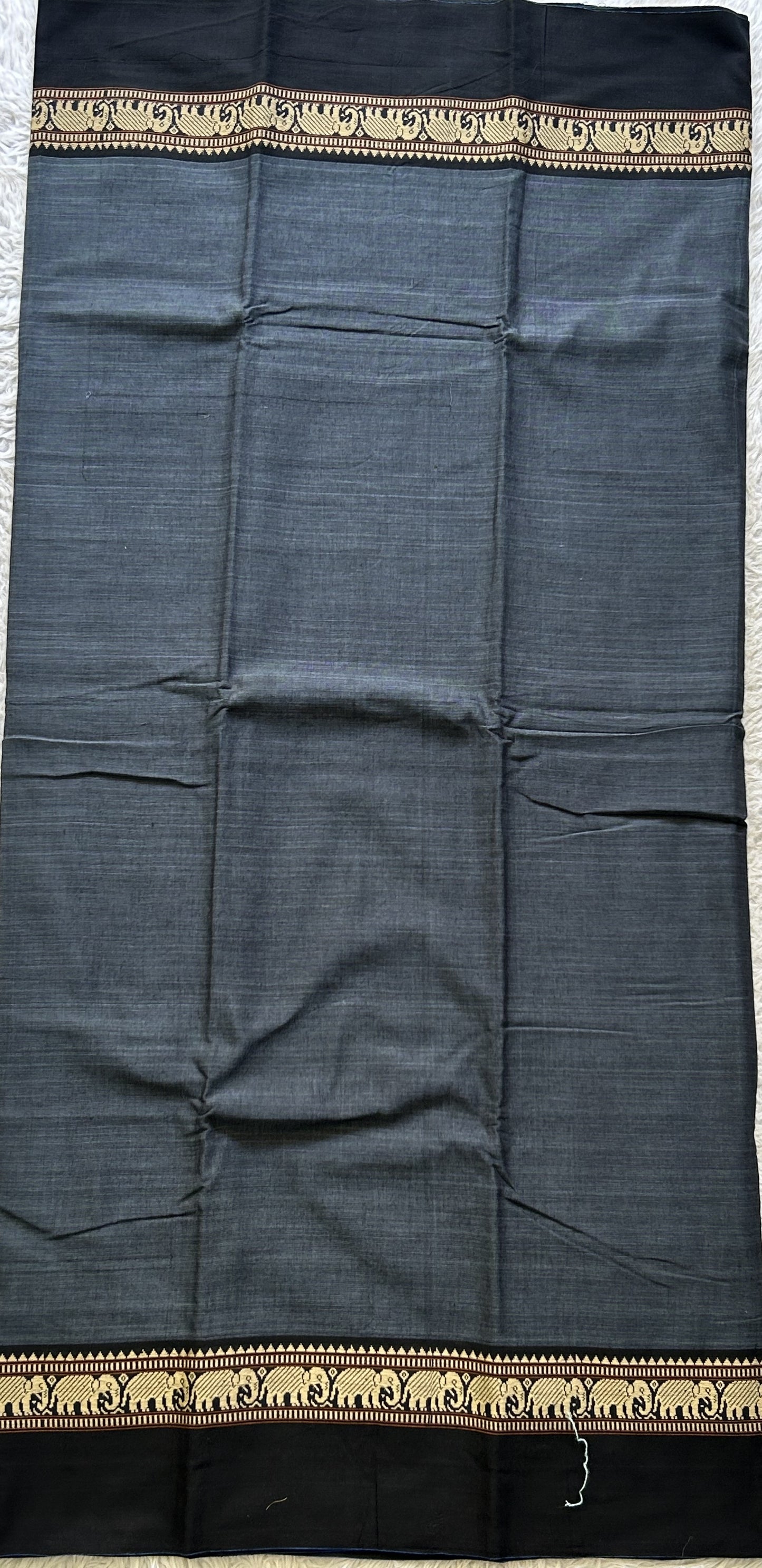 Narayanpet Cotton Dress Material – Dark Elephant Gray Color | Handloom Cotton