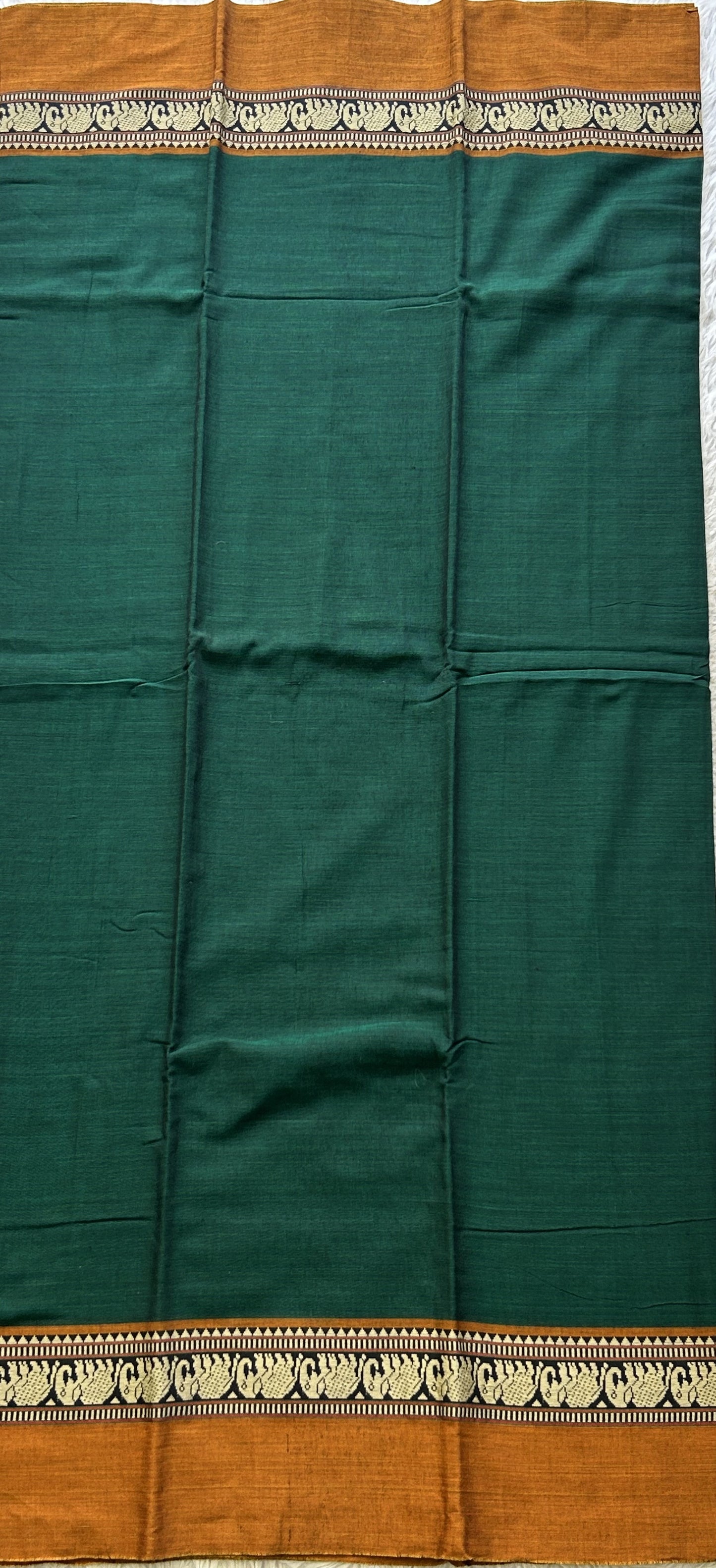 Narayanpet Cotton Dress Material – Green Color | Handloom Cotton