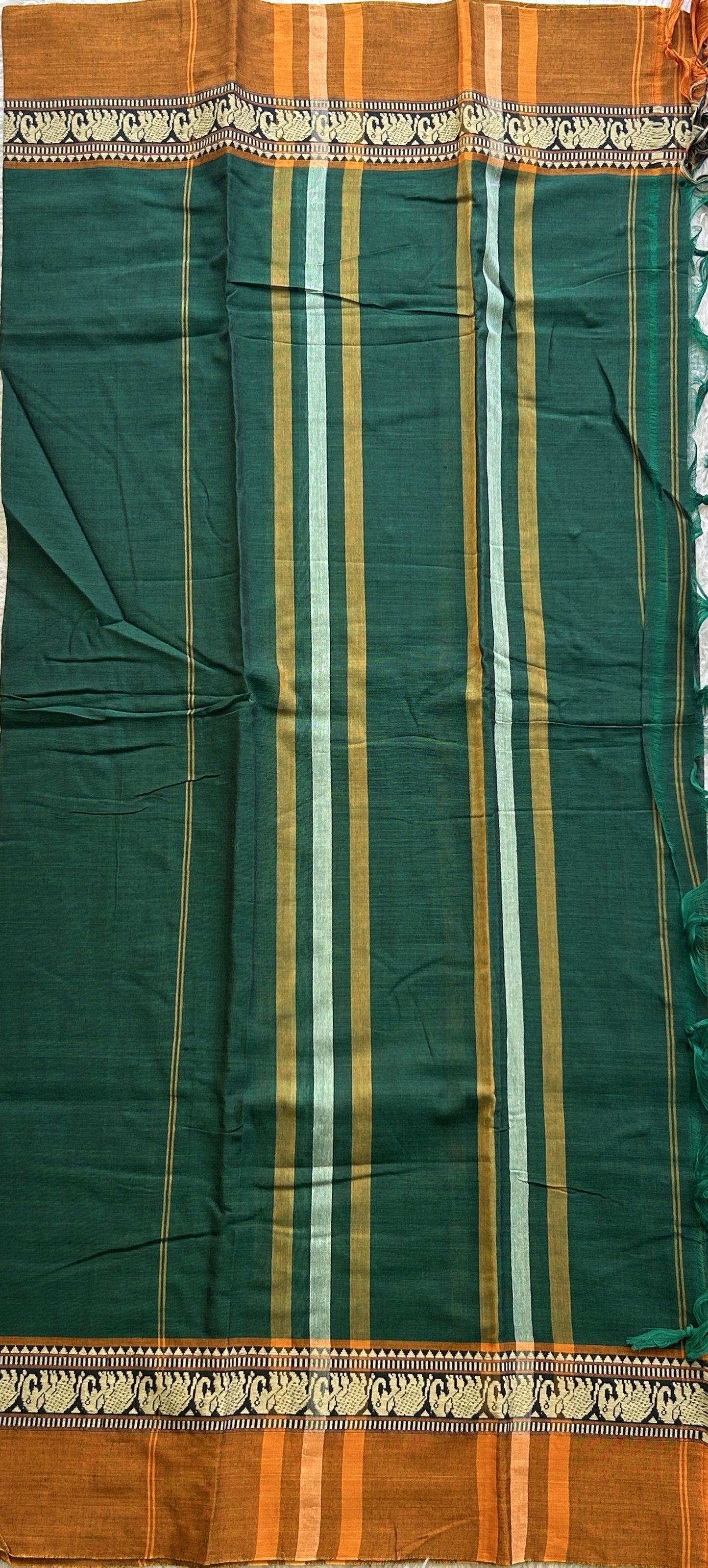 Narayanpet Cotton Dress Material – Green Color | Handloom Cotton