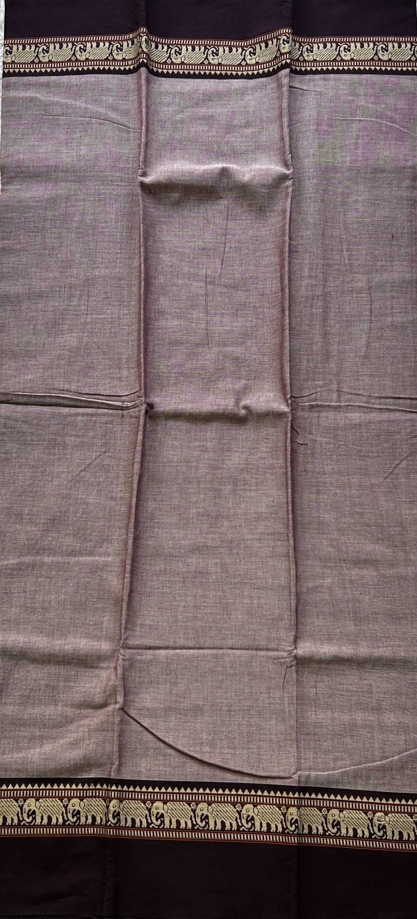 Narayanpet Cotton Dress Material – Brownish Gray Color | Handloom Cotton - Sampradaya Designer Studio