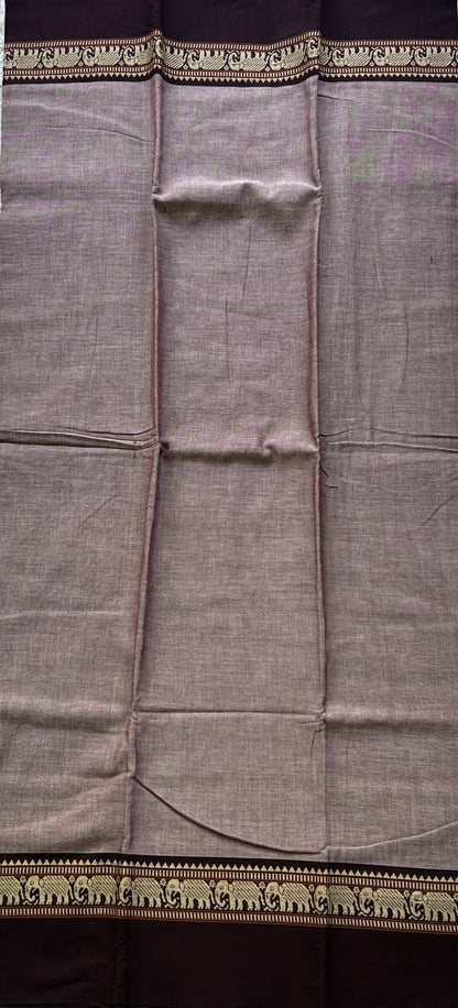 Narayanpet Cotton Dress Material – Brownish Gray Color | Handloom Cotton - Sampradaya Designer Studio