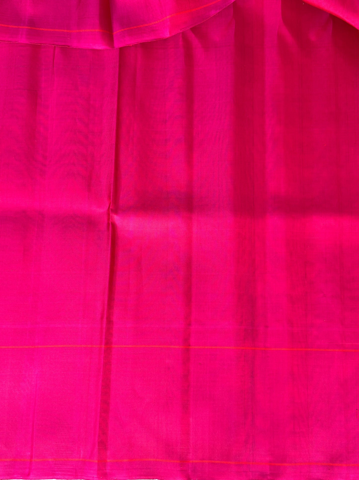 Gadwal Silk Saree Magenta Colored Complemented With Plain Border - Sampradaya Designer Studio