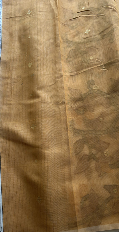 Fancy Linen Allover Saree Off White Colored Complemented with a Borderless. - Sampradaya Designer Studio