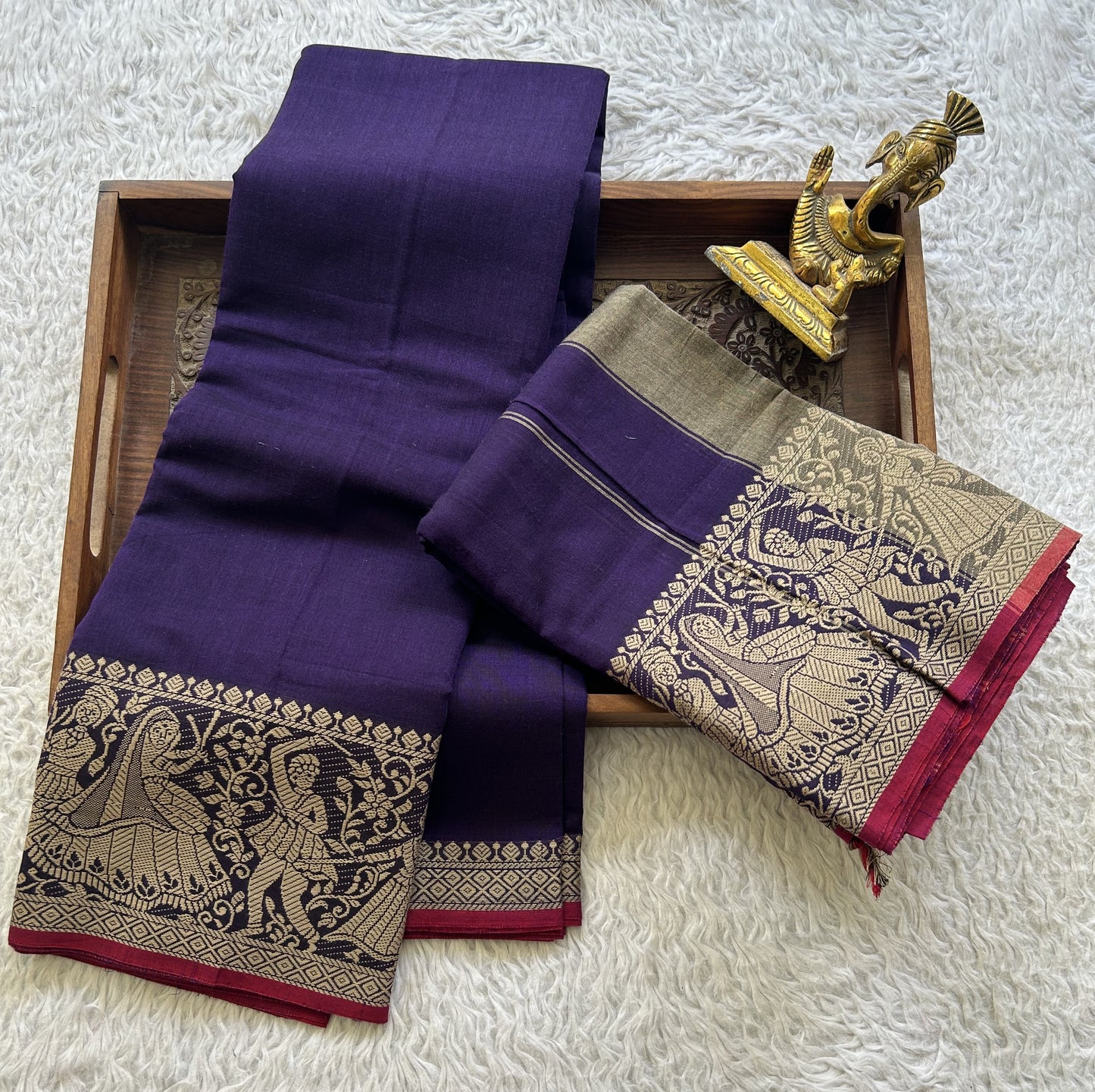 Narayanpet Cotton Dress Material – Aesthetic Purple Color | Handloom Cotton