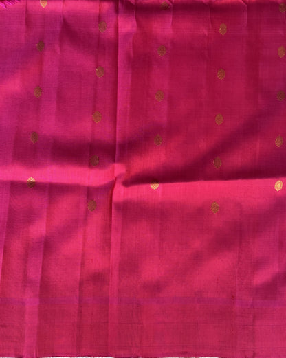 Gadwal Silk Saree Light Rose Pink Colored Complemented With Plain Border - Sampradaya Designer Studio