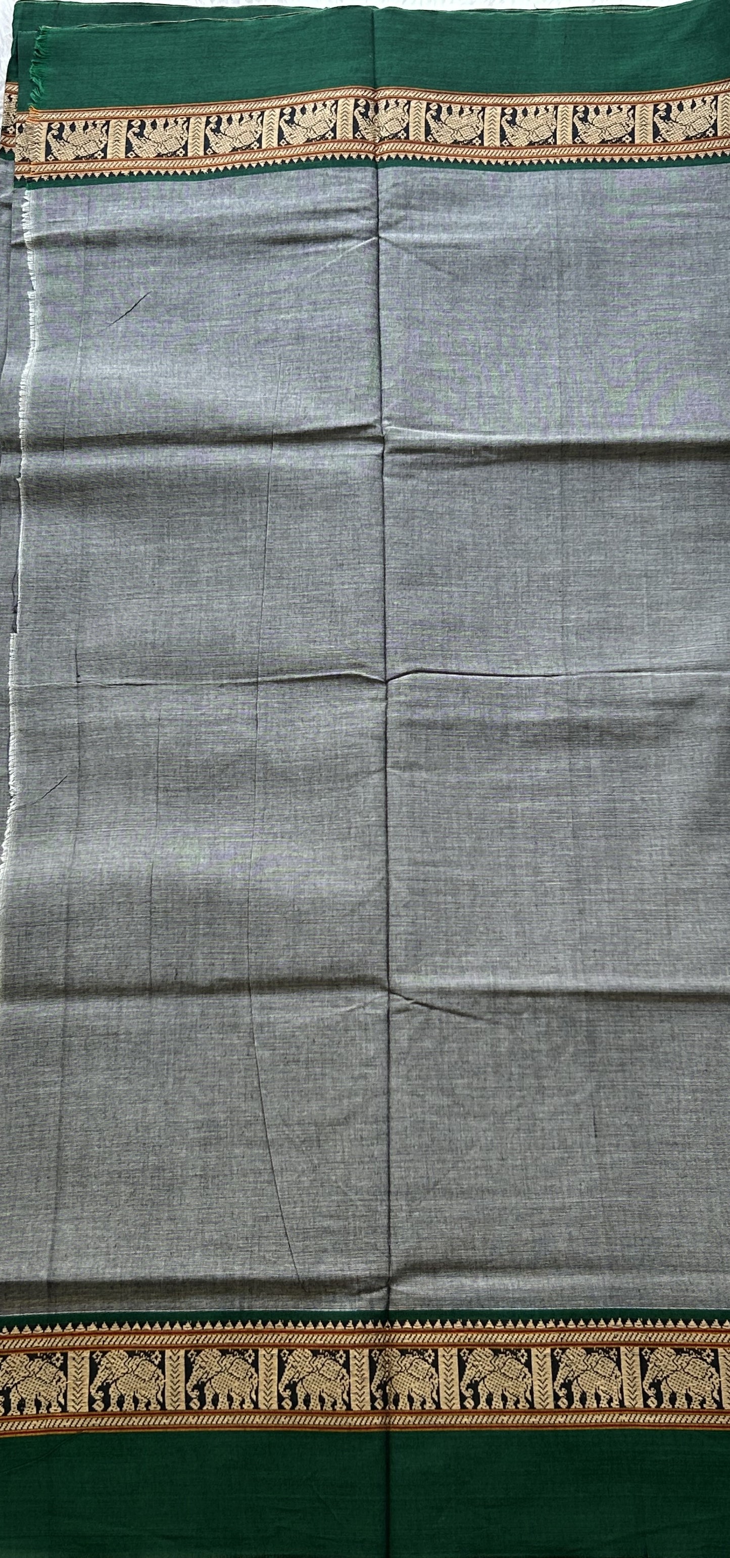 Narayanpet Cotton Dress Material – Gray Color | Handloom Cotton