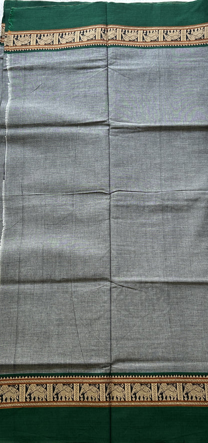 Narayanpet Cotton Dress Material – Gray Color | Handloom Cotton