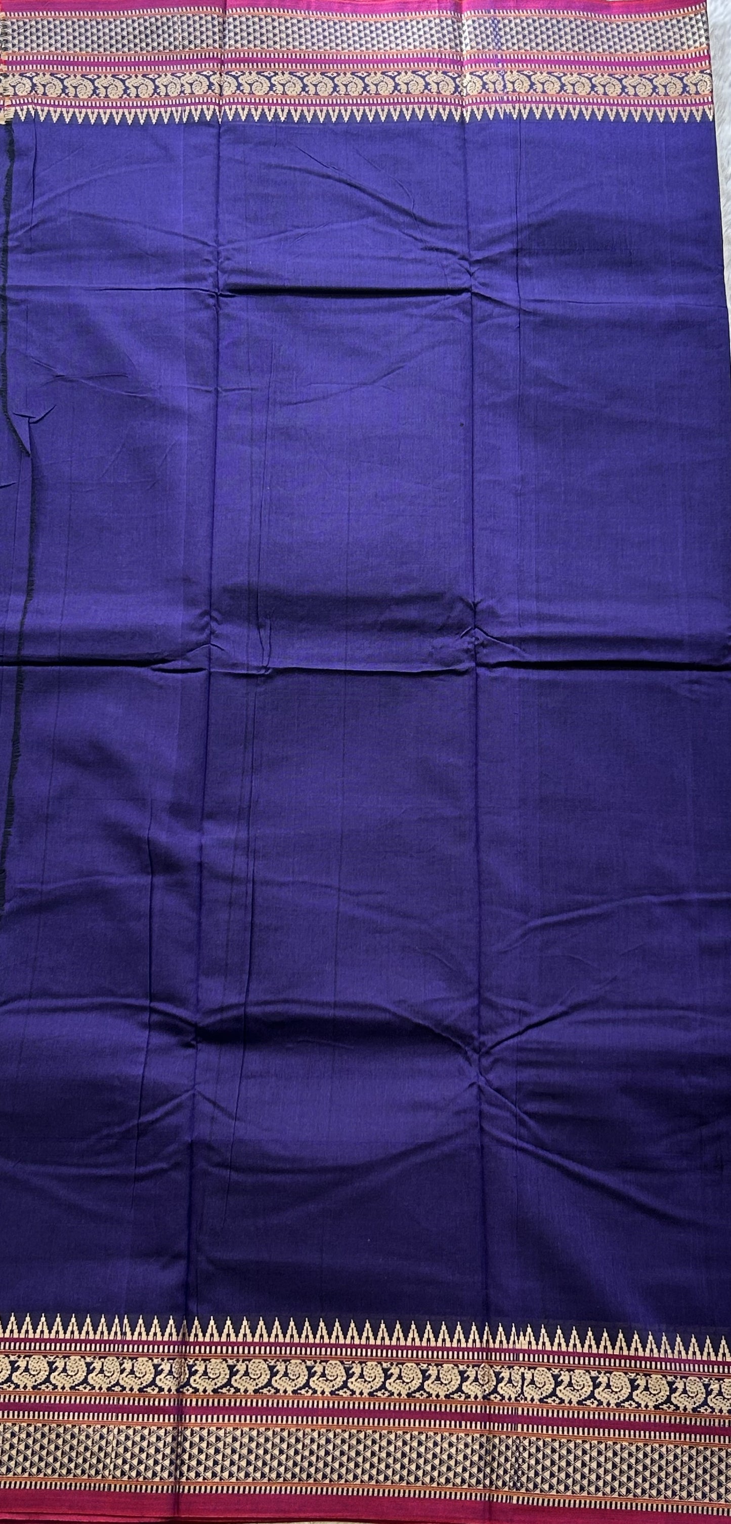 Narayanpet Cotton Dress Material – Dark Aesthetic Purple Color | Handloom Cotton
