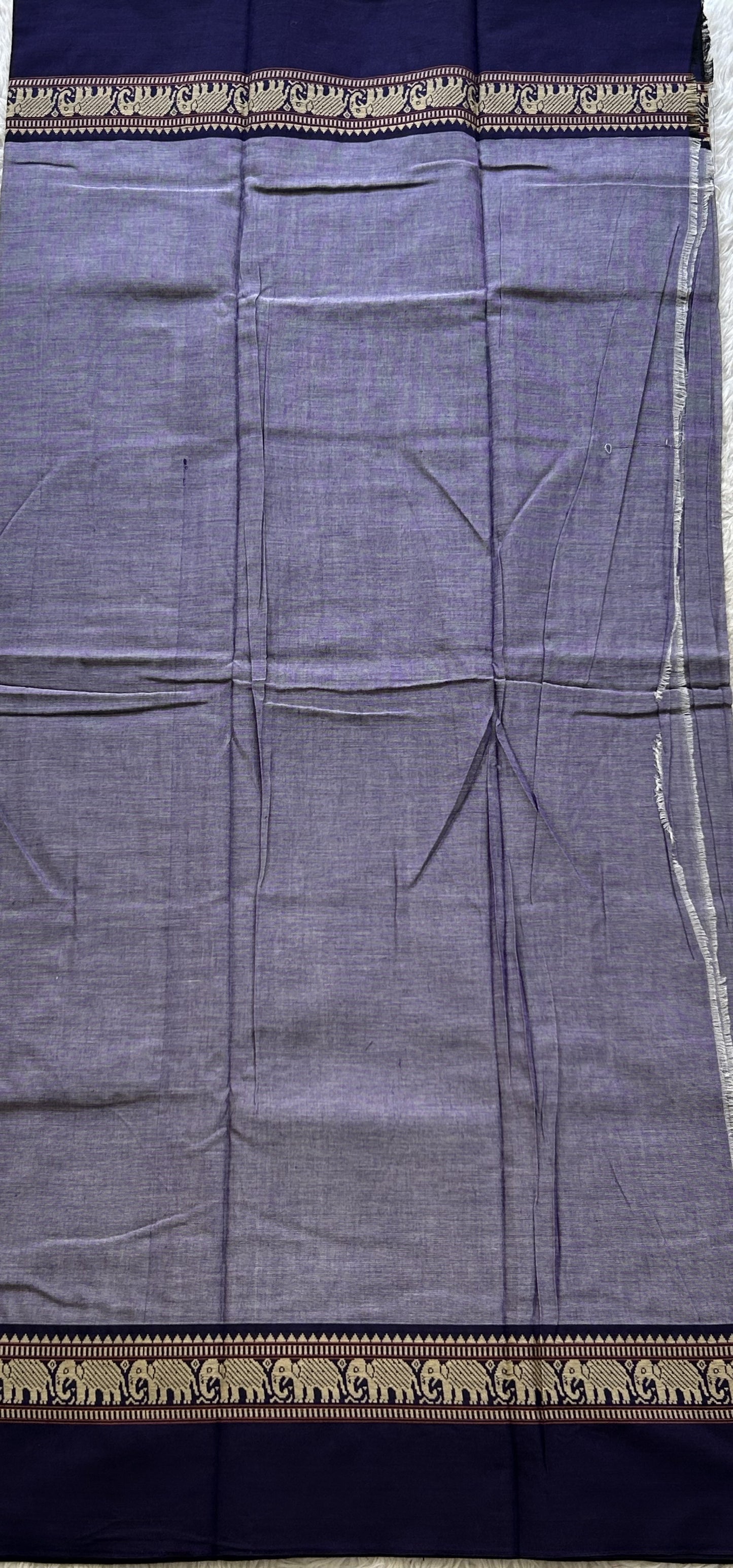 Narayanpet Cotton Dress Material – Light Lavender Heather Color | Handloom Cotton