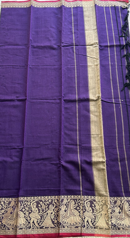 Narayanpet Cotton Dress Material – Aesthetic Purple Color | Handloom Cotton
