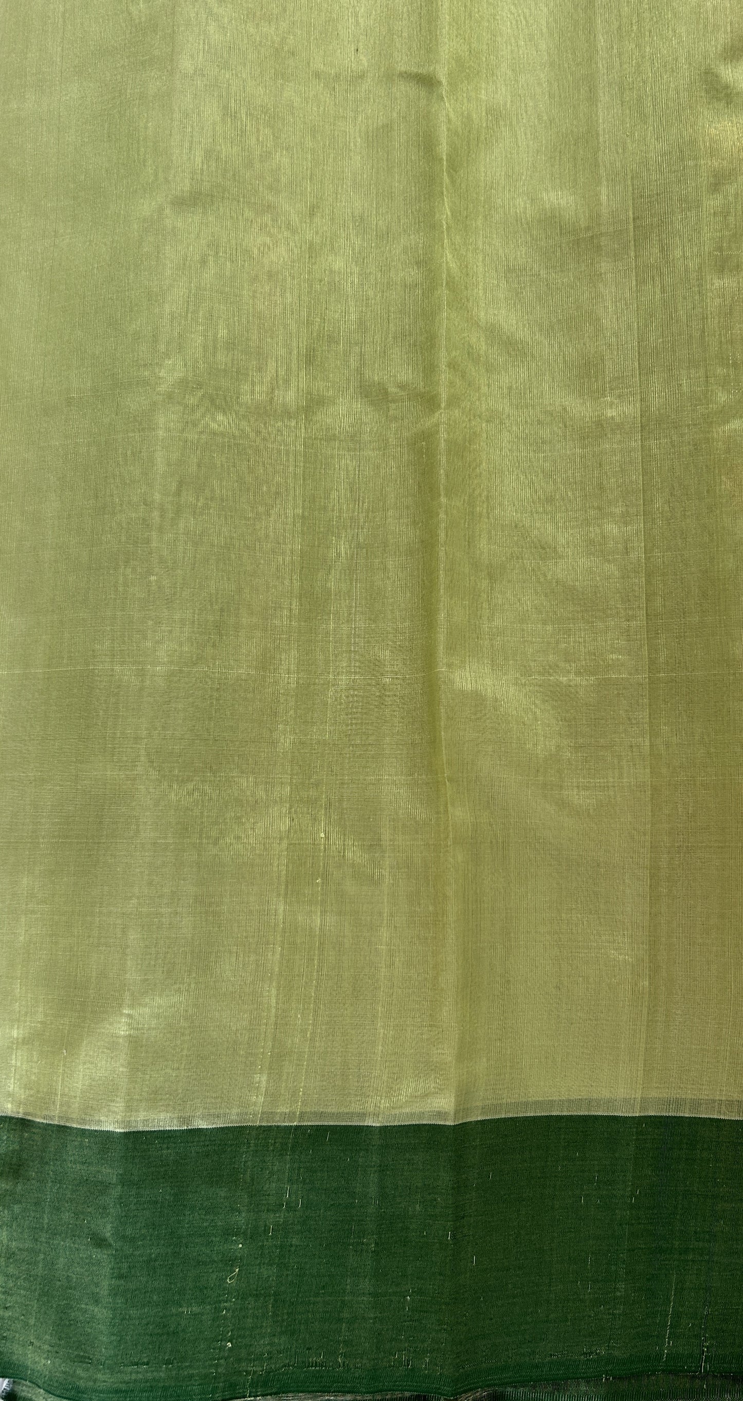 Chanderi Pattu Saree Pastel Green colored saree complemented with a Bottle Green Gold Zari border - Sampradaya Designer Studio