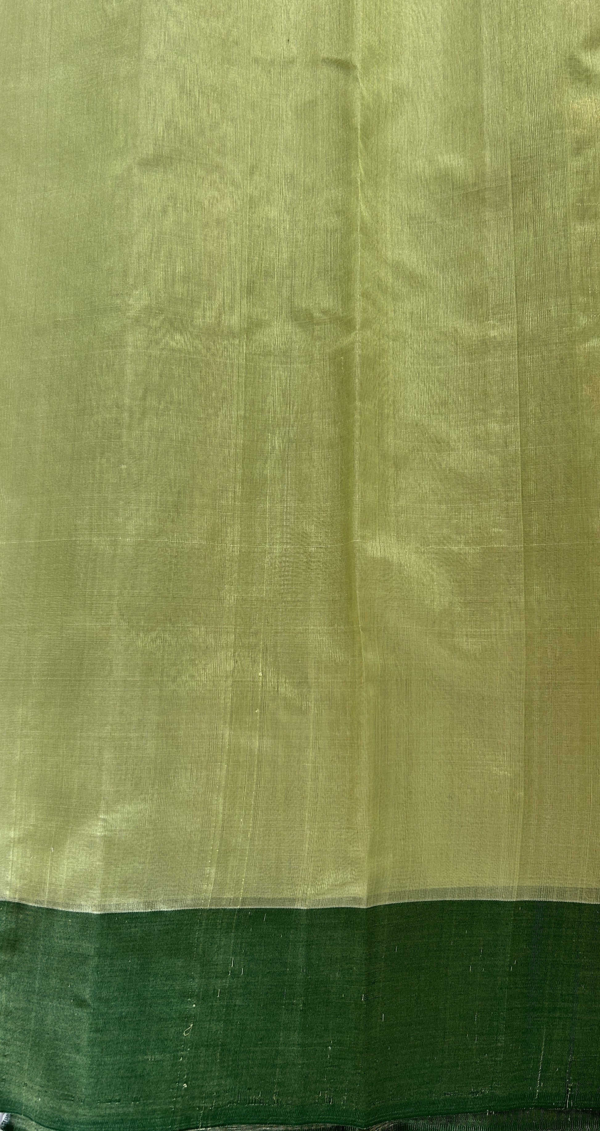 Chanderi Pattu Saree Pastel Green colored saree complemented with a Bottle Green Gold Zari border - Sampradaya Designer Studio