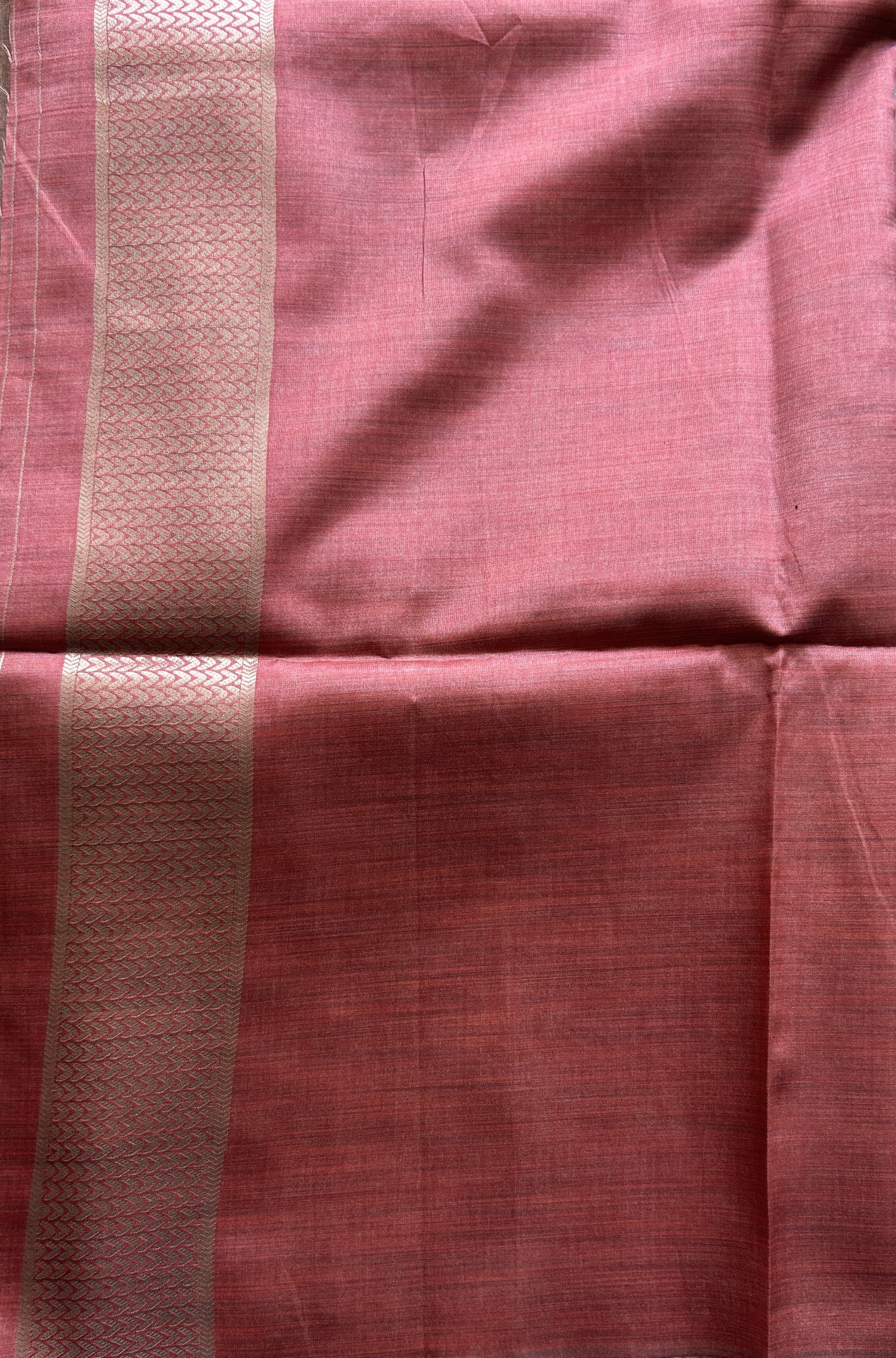 Semi Tussar Saree Green Colored complemented with a Zari Border. - Sampradaya Designer Studio